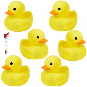 Smart Picks 6 PCS Infants Baby Duck Swimming Bath Toys Beach Toys Soft Rubber Squeeze Screaming Sound Toy
