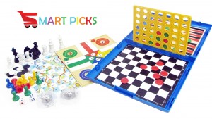 Smart Picks 2 -4 Players 6 in 1 Games (Ludo, Snakes & Ladders, Chess, Checkers, Backgammon and Line-up4)