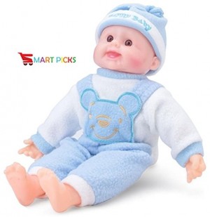 Smart Picks Laughing Baby Stuffed Soft Plush Toy with Laughing Sound 37 cm (Color May Vary)