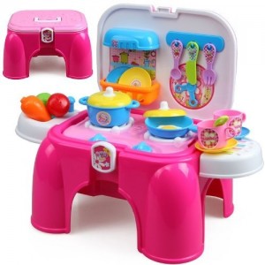 Sunshine Carry Along Kitchen Play Set with Sitting Stool and Music Effect