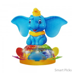 Smart Picks Battery Operated Unique Spin Elephant with 4D Lights and Sound.