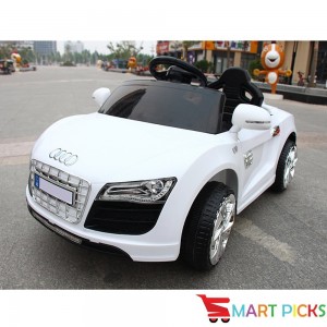 Smart Picks Electric AUDI R8 Rechargeable Remote Control Battery Operated Ride On CAR_White