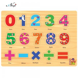 Negi Wooden Colorful Learning Educational Puzzle Board for Kids With Knobs, Educational Learning Wooden Board Tray, Size- 28.5cm X 20.5cm, Available in 8 Different Variants (Mathematics)