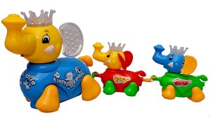 Musical Elephant Family Toy With Lights, 3 In 1 Musical Toy