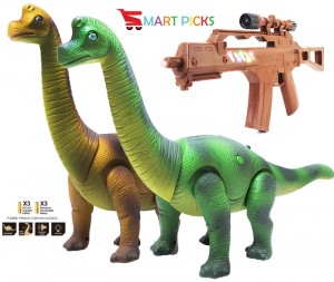 Smart Picks Remote Control Toy Gun Shooting Walking & Roaring Dinosaur with Led Lights ( Any one & Color May Vary )