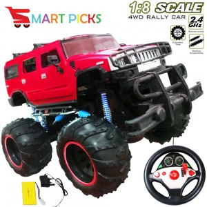 Smart Picks 1:8 Hummer Gravity Sensor Remote Controlled Rock Crawler, Monster Truck, Oversize Tires Off Road Truck, 1:8 Scale (Rechargeable Battery and Charger Included) ( BLUE & RED )
