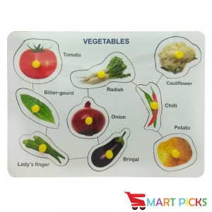 Smart Picks Wooden Colorful Learning Educational Puzzle Board for Kids With Knobs, Educational Learning Wooden Board Tray, SIZE- 28 X 21 CM, Available in 10 Different Variants