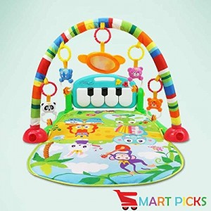 Smart Picks Newborn Baby Multi-Function Piano Fitness Rack with Music Rattle Infant Activity Play Mat ( Multi-Color)