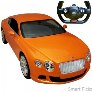 Smart Picks Officially Licensed Electric 1:14 Scale Full Function Bentley Continental Gt Speed Remote Control Car (Orange)