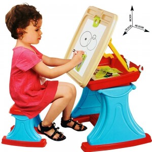 Big Size Learning Desk & Easel With White Board, Multi Skill Educational Table And Chair