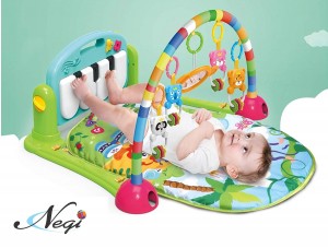 Negi Newborn Baby Play Gym Multi-Function Piano Fitness Rack with Music Rattle Infant Activity Play Mat ( Multi-Color) (Baby Play Gym Mat)