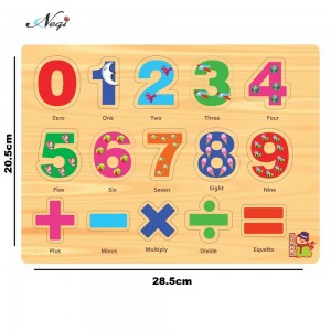 Negi Wooden Colorful Learning Educational Puzzle Board for Kids With Knobs, Educational Learning Wooden Board Tray, Size- 28.5cm X 20.5cm, Available in 8 Different Variants (Mathematics)