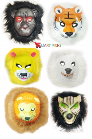 Smart Picks Pack of 6pc Animals Face Mask ( Color and Character May Vary)