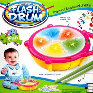 Battery Operated Musical Flash Drum for Kids