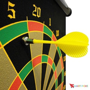 Smart Picks Roll-up Magnetic Dart Board Double Sided Hanging Wall Dartboard with 6 Safety Darts Needles (18 INCH)