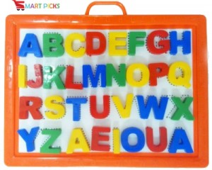 Smart Picks 3 in 1 Magnetic Writing Board with Alphabet Numbers (Duster, Chalk and Whiteboard Pen Included)