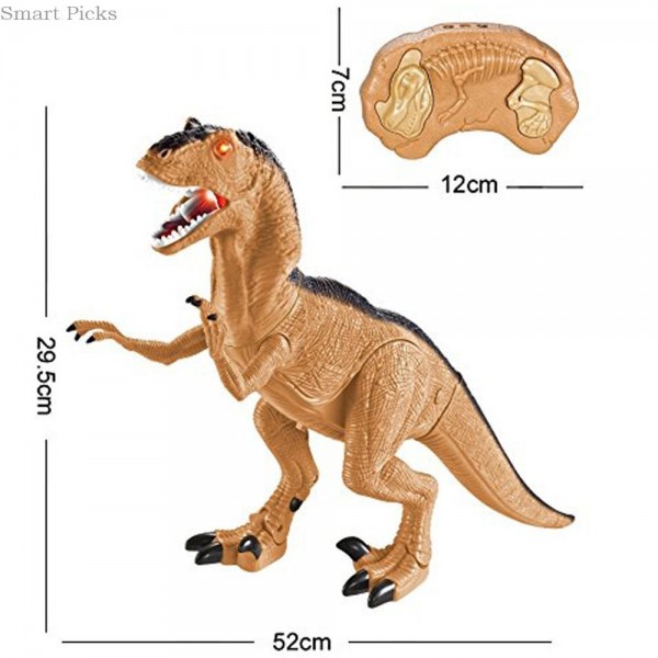 Battery Operated Infra Red Remote Control 20.4inch Walking Dinosaur With Led Lights And Sounds 122 All Toys Games